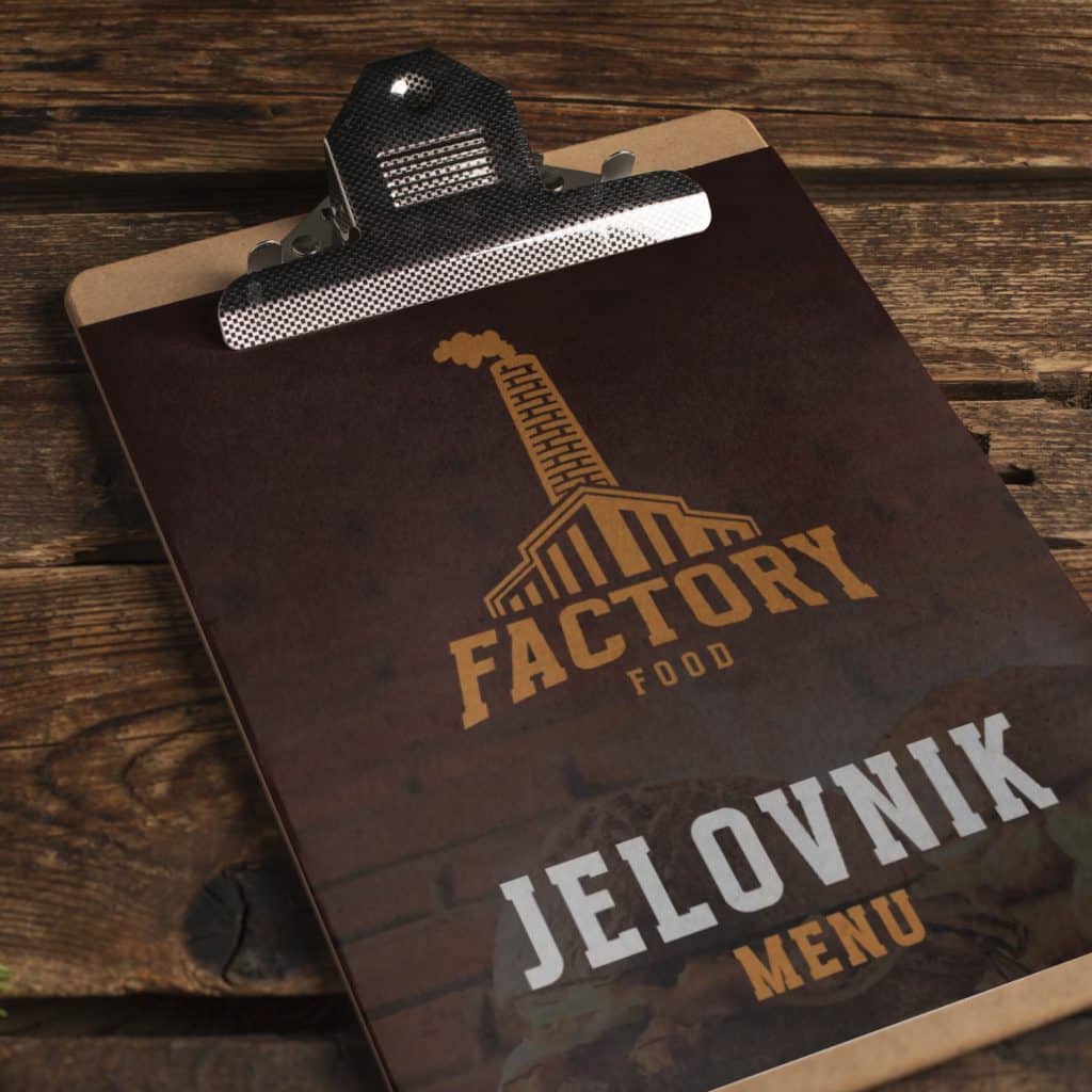 Dizajn jelovnika za Factory Food