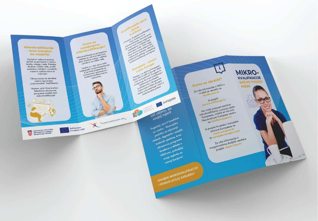 dizajn tri fold letka za ministarstvo znanosti