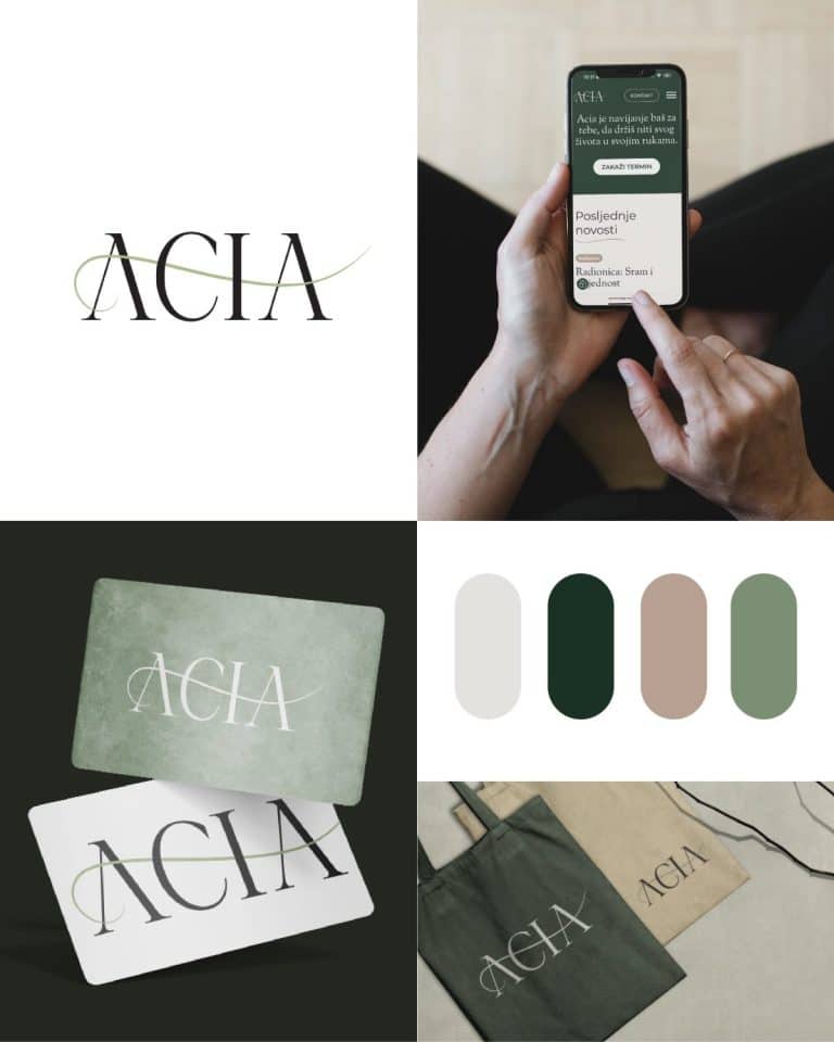 Dizajn logotipa i vizualnog identiteta za brend Acia - rad iQ Agencije