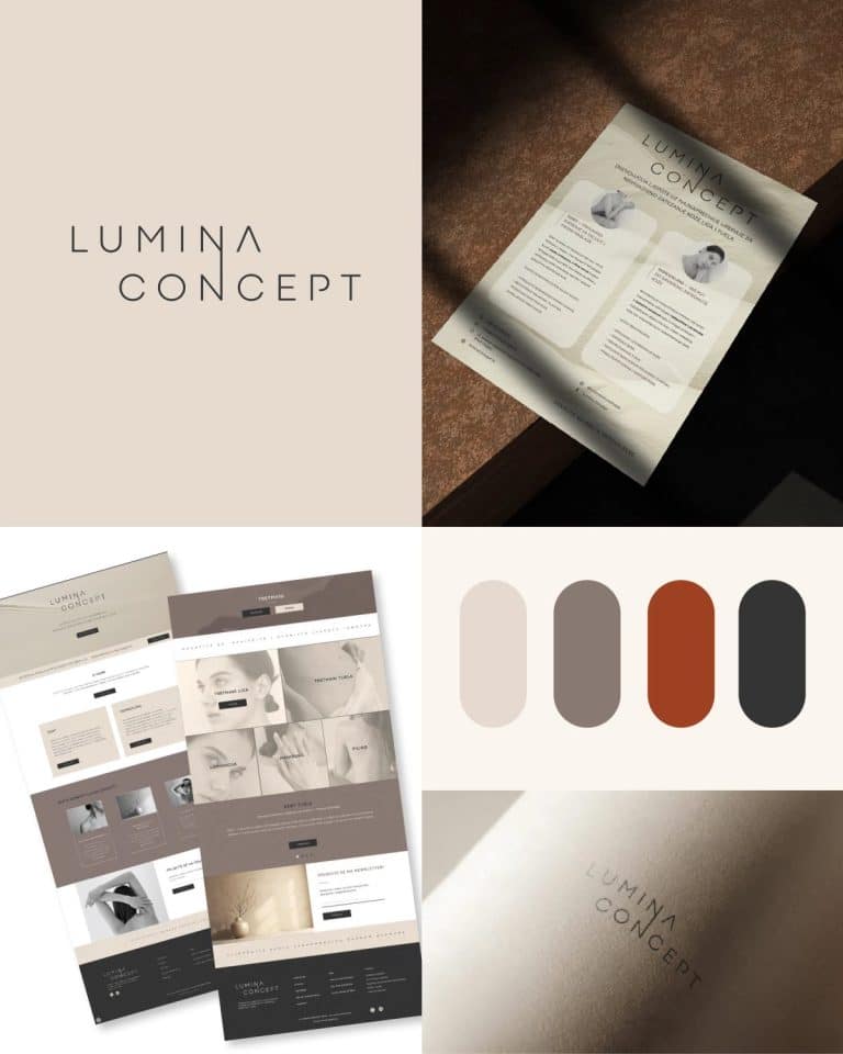 Dizajn logotipa i vizualnog identiteta za brend Lumina Concept - rad iQ Agencije
