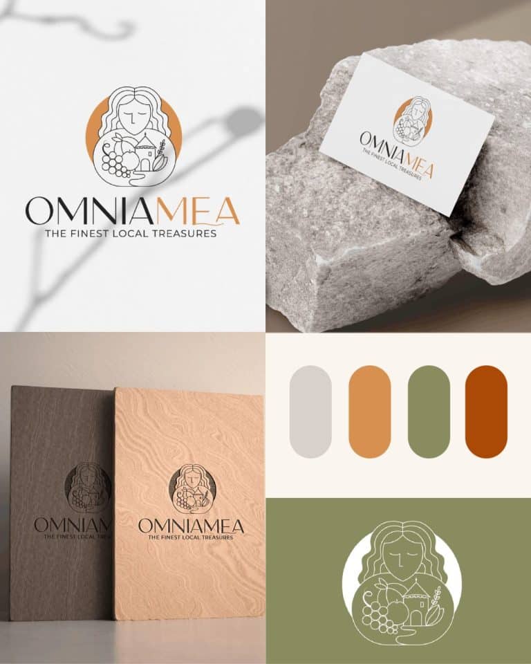 Dizajn logotipa i vizualnog identiteta za brend Omnia Mea - rad iQ Agencije