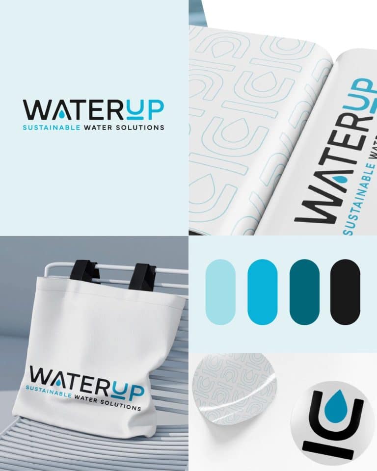 Dizajn logotipa i vizualnog identiteta za brend WaterUp - rad iQ Agencije