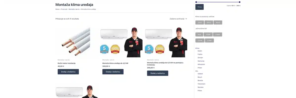 Ponuda montaže klima uređaja u webshopu IPM Servisa