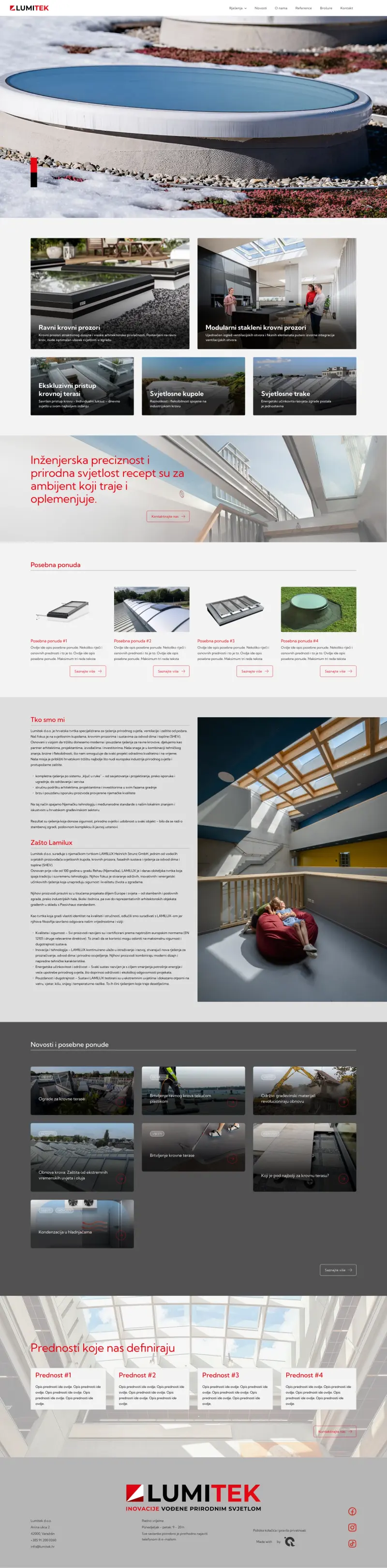 Izrada web stranice za Lumitek