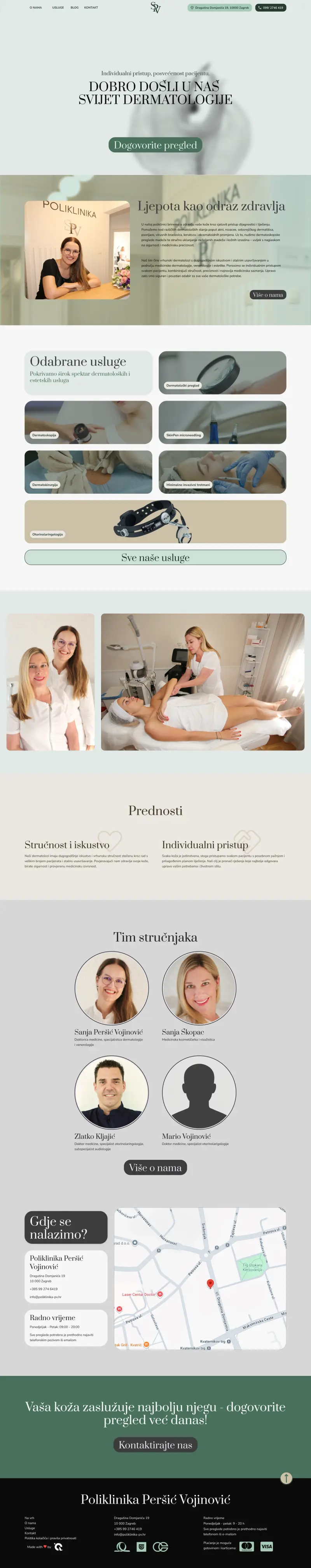 Izrada web stranice za Poliklinika PV