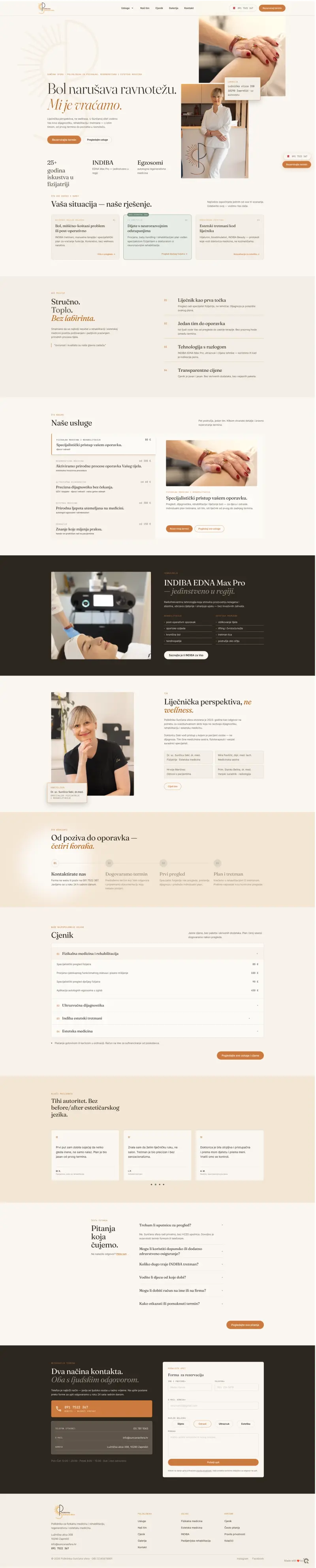 Izrada web stranice za Sunčana sfera