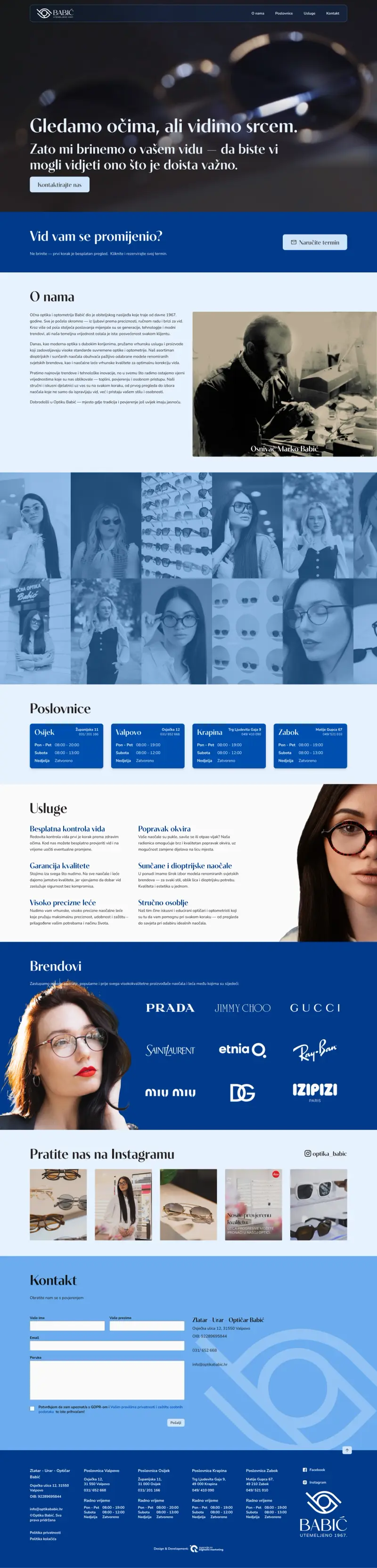 Izrada web stranice za Optika Babić