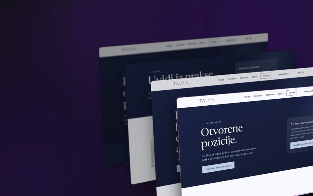 Izrada web stranice za Talyn - web koji radi kao sustav, ne kao online posjetnica