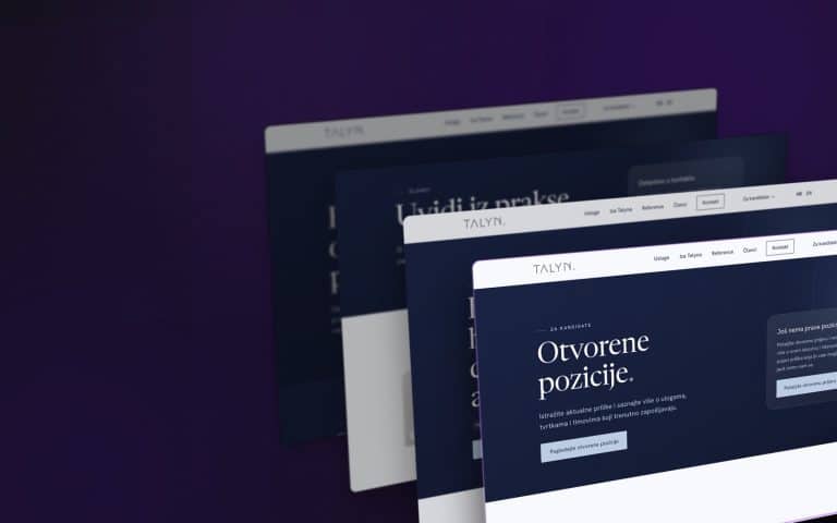 Izrada web stranice za Talyn - web koji radi kao sustav, ne kao online posjetnica