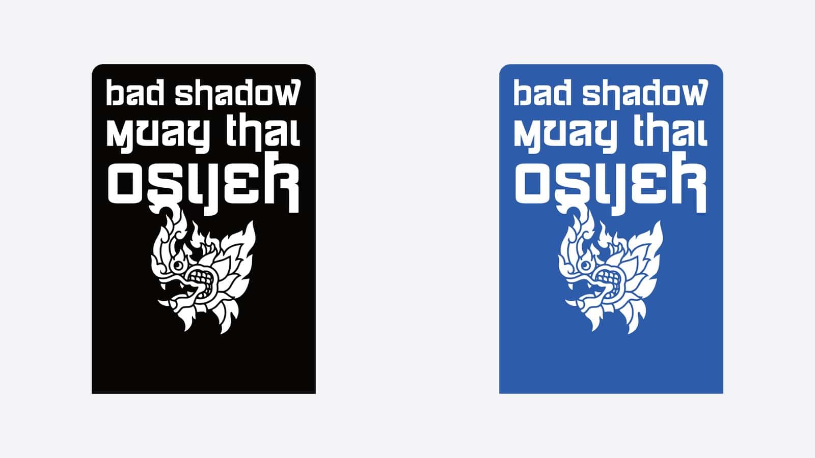 Prišivka za majice Bad Shadow Muay Thai Osijek u crnoj i plavoj