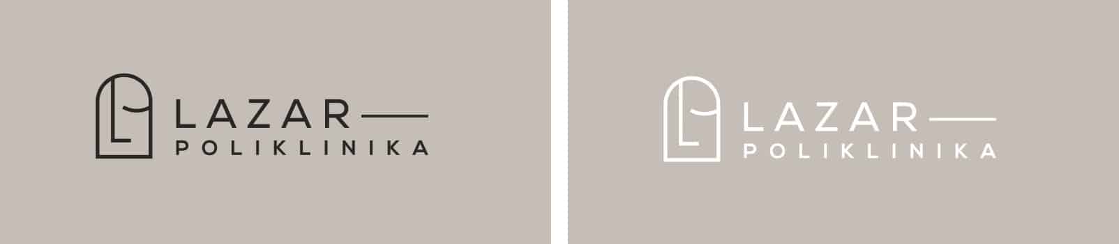 Logotip Lazar Poliklinike u tamnoj i bijeloj verziji