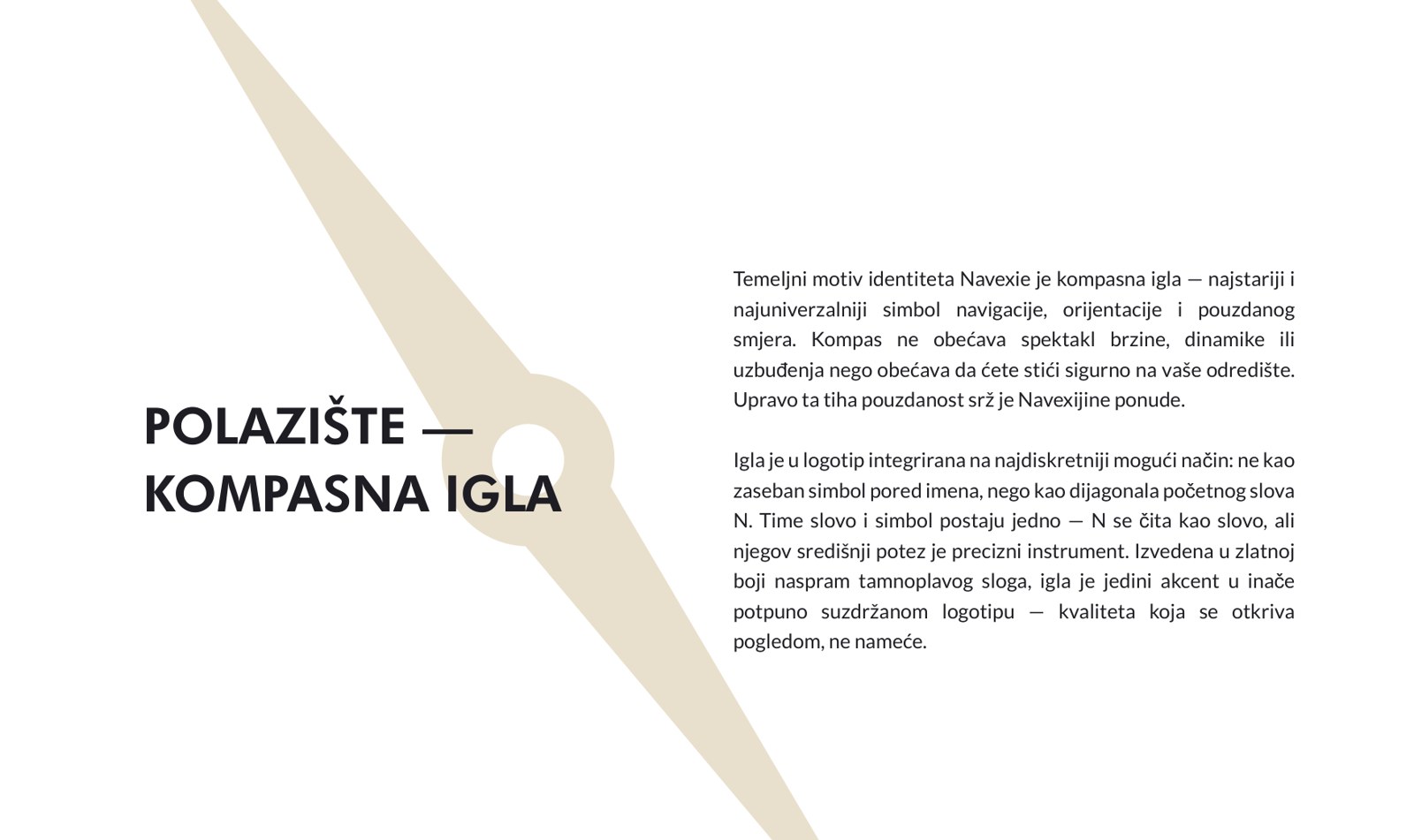 Kompasna igla kao polazište logotipa Navexia
