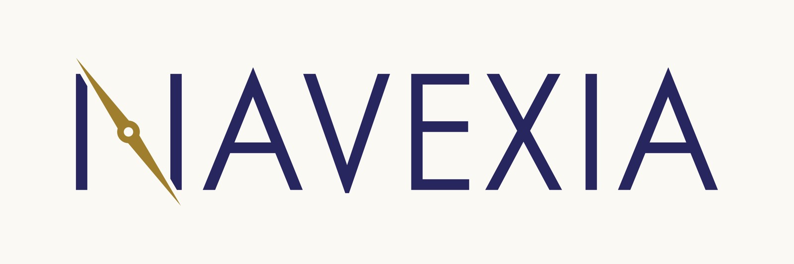 Navexia osnovni logotip u midnight blue i zlatnoj boji