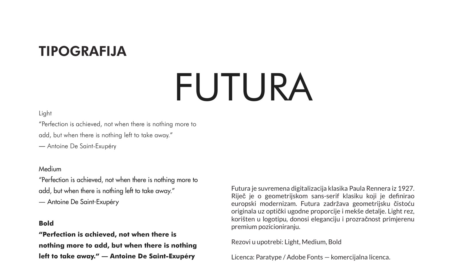 Tipografija Navexia: Futura