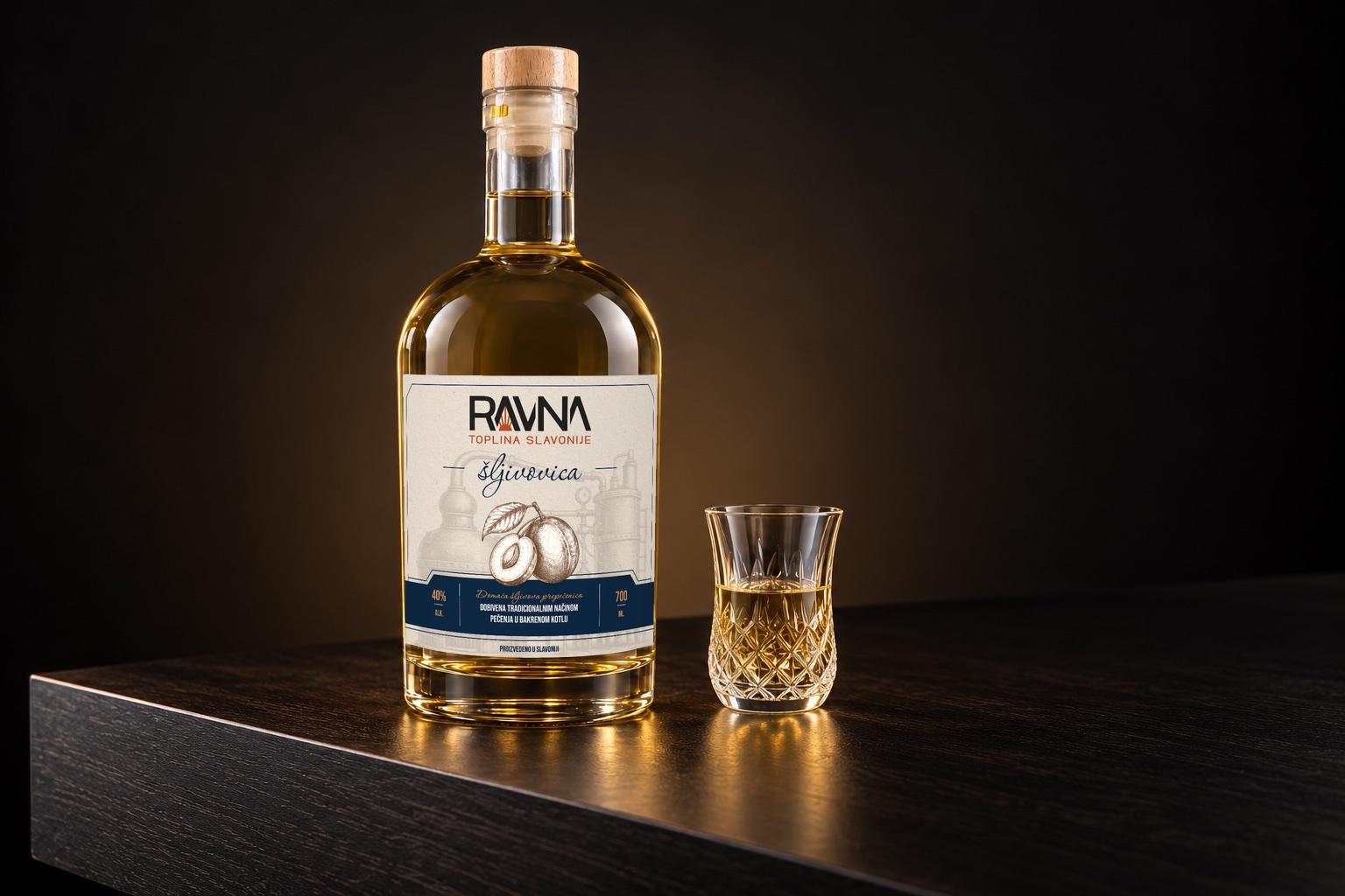 RAVNA šljivovica s čašicom rakije - slogan Toplina Slavonije